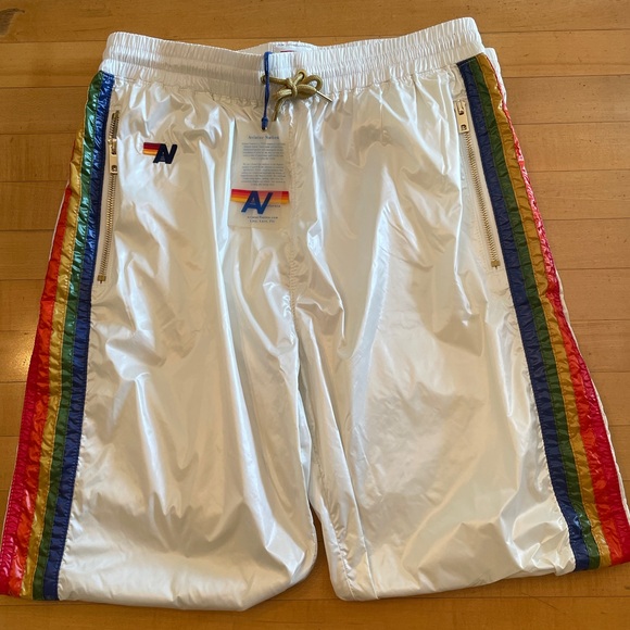 Aviator Nation 5 stripe hi rise wind pant - NWT - vintage white - s - Picture 1 of 2